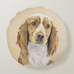 Welsh Springer Spaniel Painting - Original Dog Art Rond Kussen