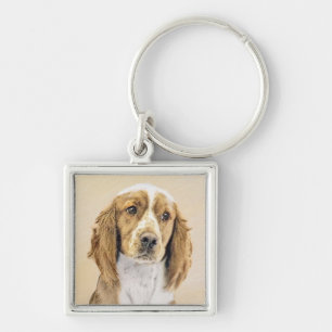 Welsh Springer Spaniel Painting - Original Dog Art Sleutelhanger