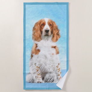 Welsh Springer Spaniel Painting - Original Dog Art Strandlaken