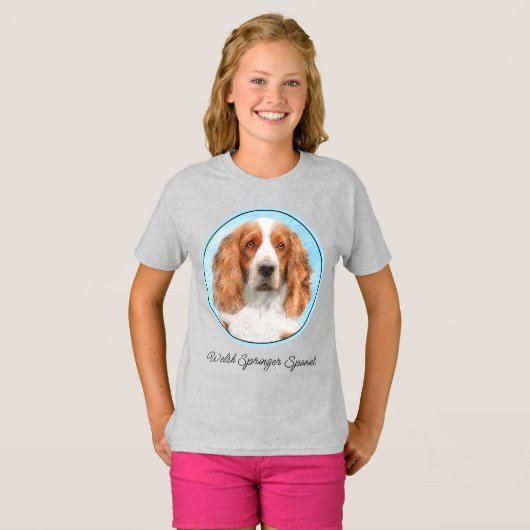 Welsh Springer Spaniel Painting - Original Dog Art T-shirt (Voorkant volledig)
