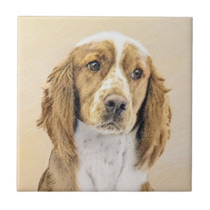 Welsh Springer Spaniel Painting - Original Dog Art Tegeltje