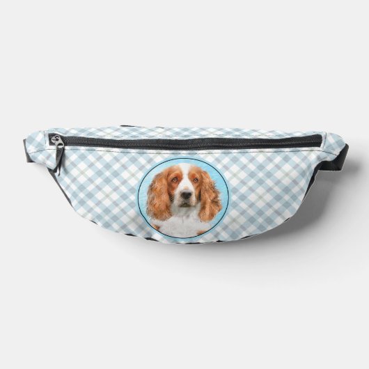 Welsh Springer Spaniel Schilderen Originele Hond A Heuptasje (Liggend)