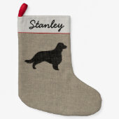 Welsh Springer Spaniel Silhouette met Long Tail Kleine Kerstsok (Voorkant)