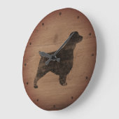 Welsh Springer Spaniel Silhouette Rustic Grote Klok (Hoek)