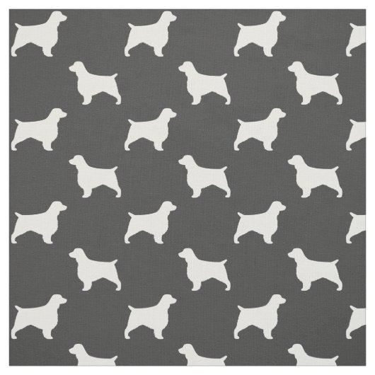 Welsh Springer Spaniel Silhouettes Pattern Stof (Swatch)