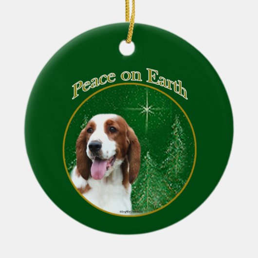 Welsh Springer Spaniel Vrede Keramisch Ornament (Voorkant)