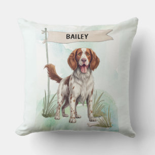 Welsh Springer Spaniel Waterverf Gepersonaliseerde Kussen