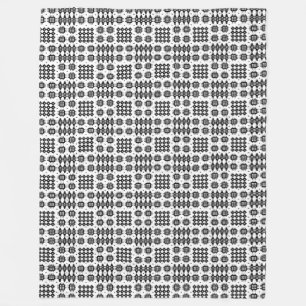 Welsh Tapestry Pattern Black White Fleece Blanket Deken