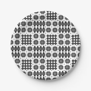 Welsh Tapestry Pattern Black White Paper Bord