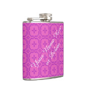 Welsh Tapestry Pattern, Chic Pink Custom Hip Flask Heupfles (Rechts)