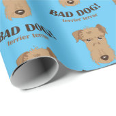 Welsh Terrier Blue Wrapping Paper Cadeaupapier (Rol Hoek)