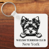 Welsh Terrier Custom Club Thema sleutelhanger (Voorkant)