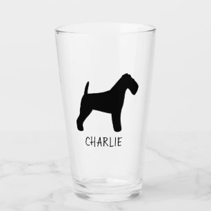 Welsh Terrier Dog Silhouette Welshie Gepersonalise Glas