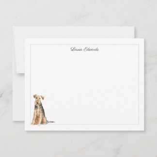 Welsh Terrier Gray Border Personalized Notitiekaartje