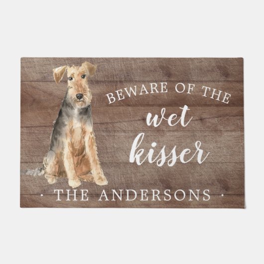 Welsh Terrier Hond Gepersonaliseerde Deurmat (Voorkant)