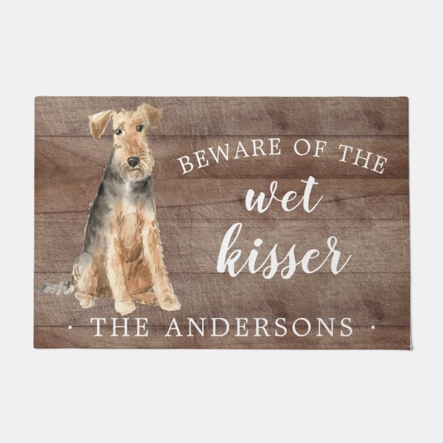 Welsh Terrier Hond Gepersonaliseerde Deurmat (Voorkant)