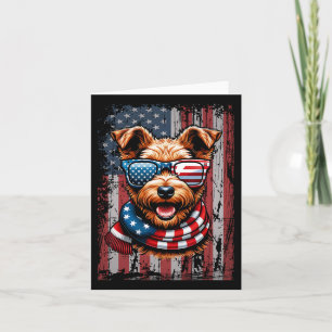 Welsh Terrier Hondenliefhebber Amerikaanse vlag 4  Kaart