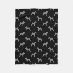 Welsh Terrier Hondenras Silhouettes Pattern Fleece Deken