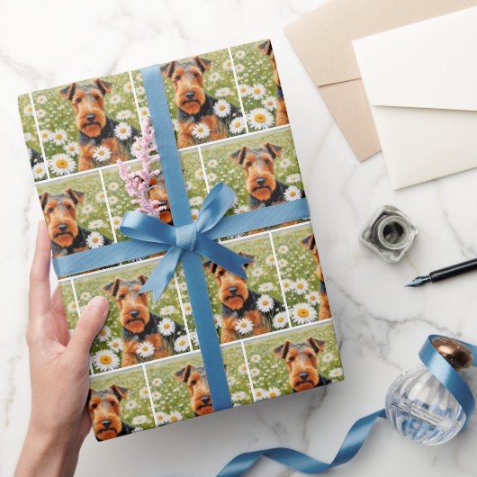 Welsh Terrier in Daisy Field Cadeaupapier (Geschenken)