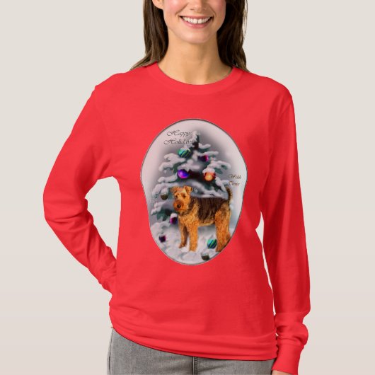 Welsh Terrier kerstcadeautjes T-shirt (Voorkant)