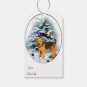 Welsh Terrier Kerstmis Cadeaulabel (Voorkant)