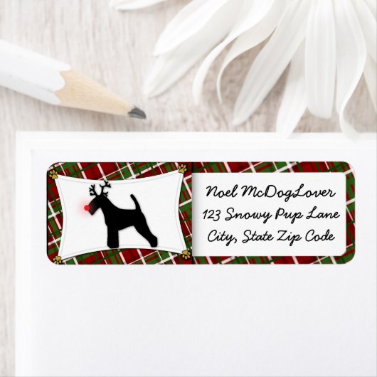 Welsh Terrier Kerstmis Etiket (Insitu)