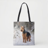 Welsh Terrier Laat het sneeuwen Kerstmis Draagtas (Voorkant)