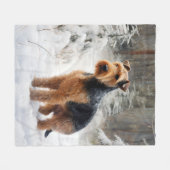 Welsh Terrier Laat het sneeuwen Kerstmis Fleece Deken (Voorkant (Horizontaal))