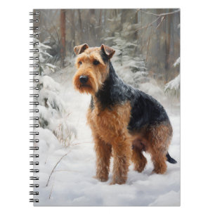 Welsh Terrier Laat het sneeuwen Kerstmis Notitieboek