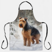 Welsh Terrier Laat het sneeuwen Kerstmis Schort (Voorkant)