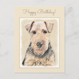 Welsh Terrier Painting - Cute Original Dog Art Briefkaart