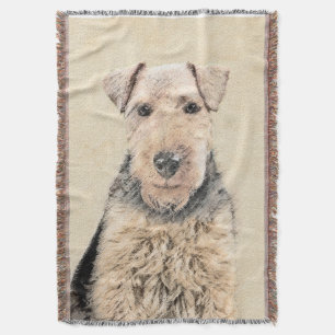 Welsh Terrier Painting - Cute Original Dog Art Deken