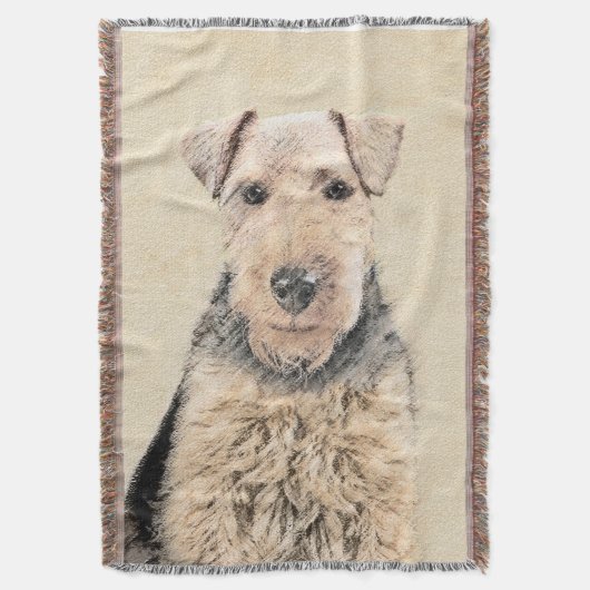 Welsh Terrier Painting - Cute Original Dog Art Deken (Voorkant Verticaal)