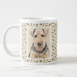 Welsh Terrier Painting - Cute Original Dog Art Extra Grote Beker