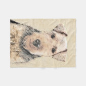 Welsh Terrier Painting - Cute Original Dog Art Fleece Deken (Voorkant (Horizontaal))
