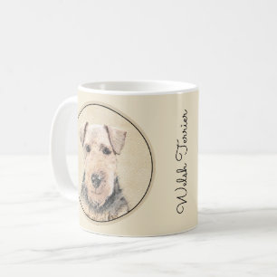 Welsh Terrier Painting - Cute Original Dog Art Koffiemok