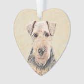 Welsh Terrier Painting - Cute Original Dog Art Ornament (voorkant)