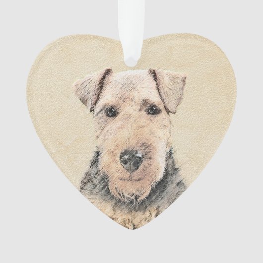 Welsh Terrier Painting - Cute Original Dog Art Ornament (voorkant)
