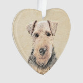 Welsh Terrier Painting - Cute Original Dog Art Ornament (voorkant)