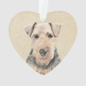 Welsh Terrier Painting - Cute Original Dog Art Ornament (achterkant)