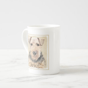 Welsh Terrier Painting - Cute Original Dog Art Porselein Kop