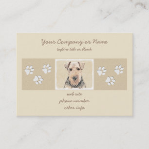 Welsh Terrier Painting - Cute Original Dog Art Visitekaartje