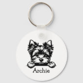 Welsh Terrier Puppy gepersonaliseerd thema Sleutelhanger (Achterkant)
