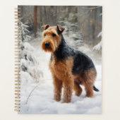 Welsh Terrier Qu'il neige Noël (Devant)