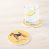 Welsh Terrier Sandstone Onderzetter (Zijkant)