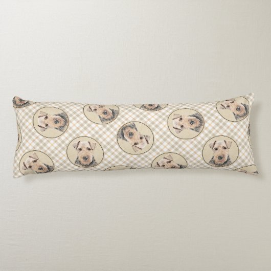 Welsh Terrier Schilderij WT Schattigee Originele H Lichaamskussen (Achterkant)