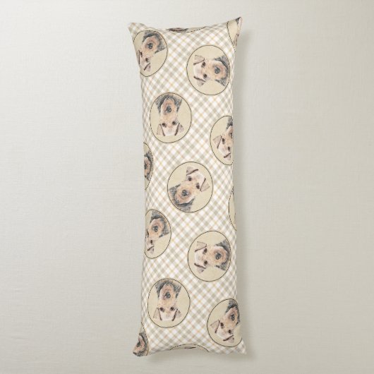 Welsh Terrier Schilderij WT Schattigee Originele H Lichaamskussen (Achterkant (Verticaal))