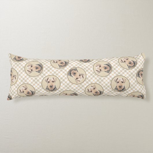 Welsh Terrier Schilderij WT Schattigee Originele H Lichaamskussen (Voorkant)