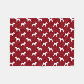 Welsh Terrier Silhouetten Patroon Rood en Wit Fleece Deken (Voorkant (Horizontaal))