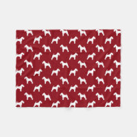 Welsh Terrier Silhouetten Patroon Rood en Wit